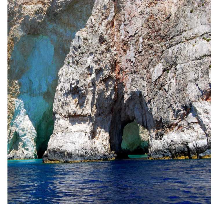 Living room blind raj cave with blue water - TenStickers