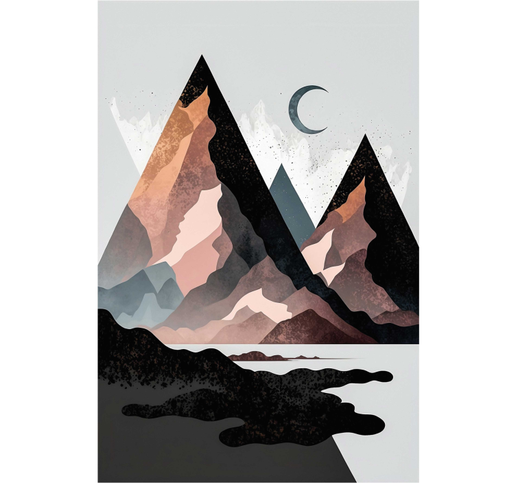 Living room blind nordic geometric mountains - TenStickers