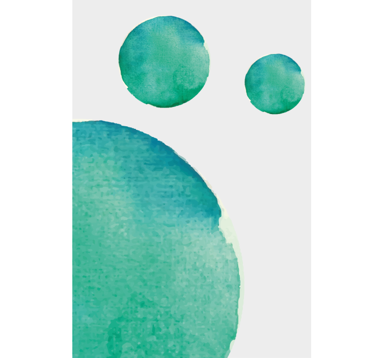 Living room blind in abstract watercolor aquamarine - TenStickers
