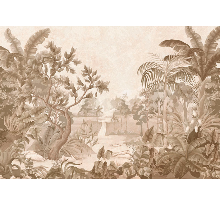 Blind beige tropical jungle views - TenStickers