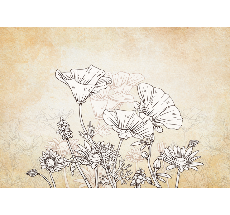 Blind beige vintage meadow - TenStickers