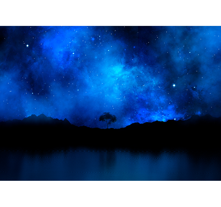 Blind blue stellar nebula scene - TenStickers