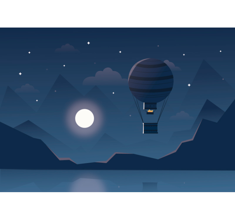 Blind blue nighttime balloon journey - TenStickers
