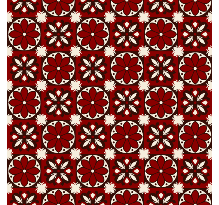 Red blind with vintage tile design - TenStickers