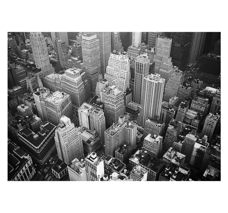 Living room blind new york aerial black and white - TenStickers