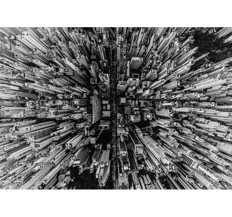 Living room blind city skyline view - TenStickers