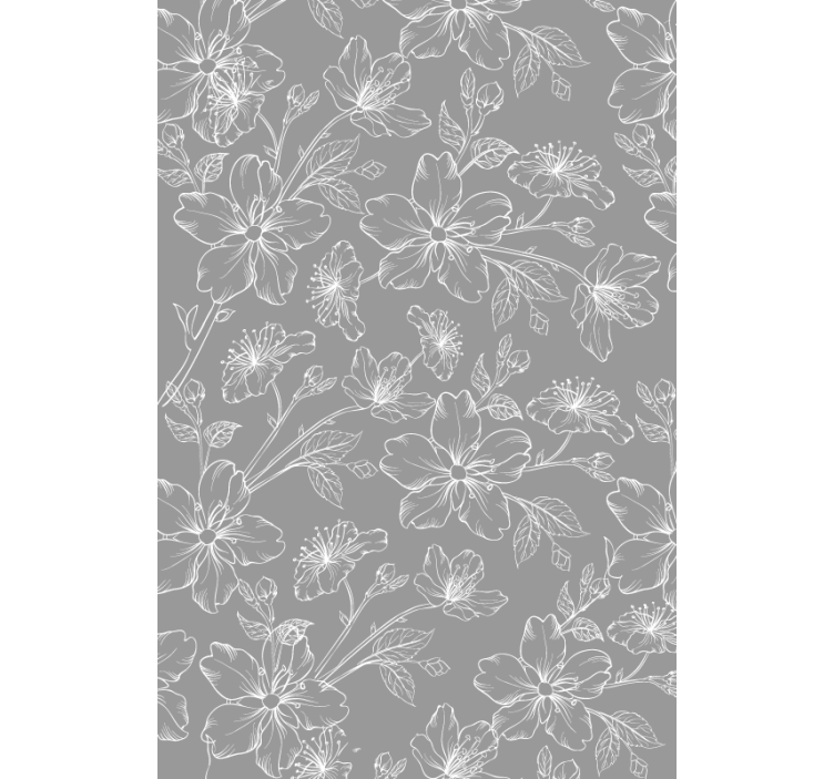 Botanical Line Art floral roller blind - TenStickers
