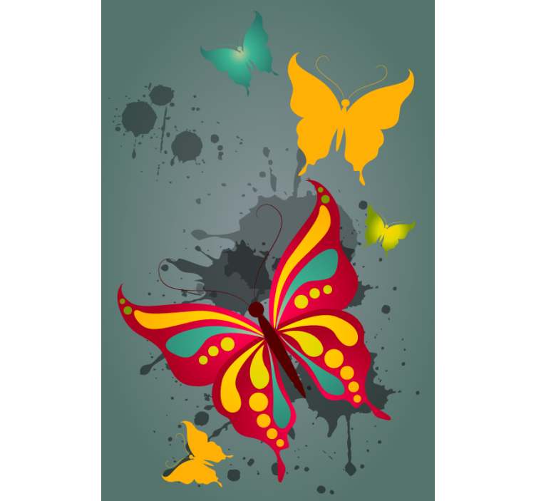 Vibrant Splash butterflies blind - TenStickers