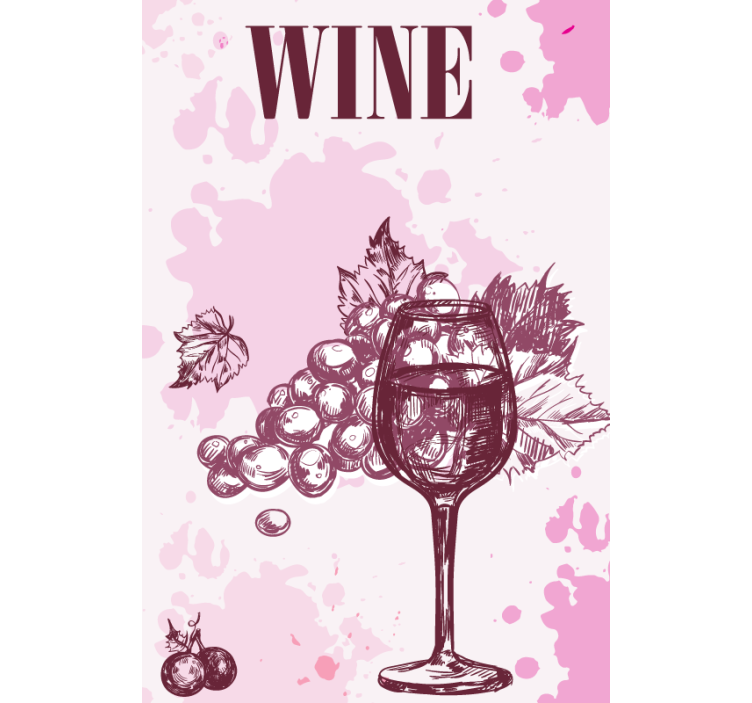 Vintage Wine Sketch love blind - TenStickers