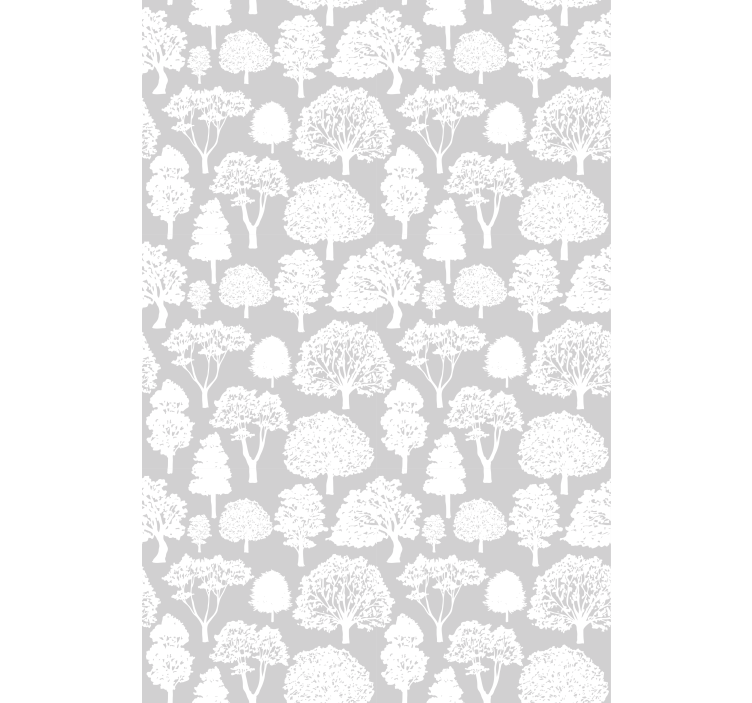 Grey and white silhouettes tree blind - TenStickers