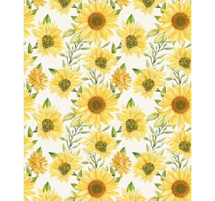 Sunflower Botanical Arrangement blind flowers and plants - TenStickers