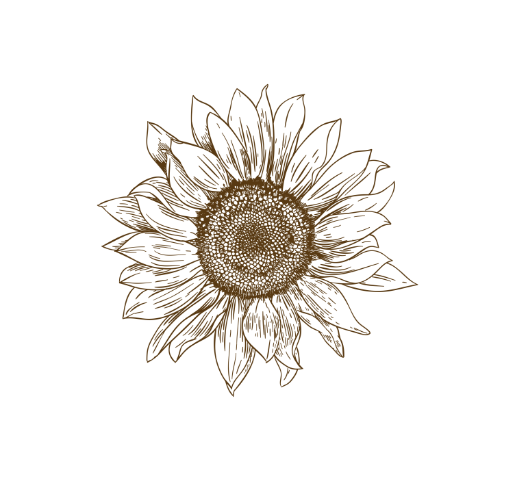 Sunflower Design blind flowers and plants - TenStickers