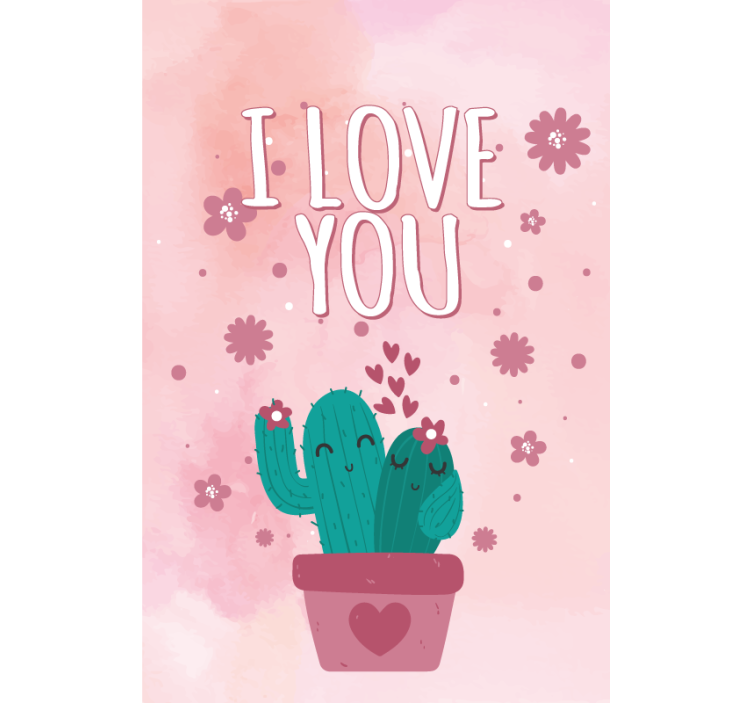 Valentine's day lovely cactus bedroom blind - TenStickers