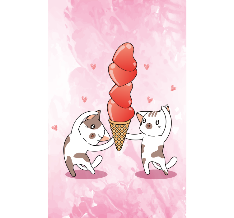 Kittens enjoying ice cream love blind - TenStickers