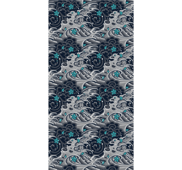 Flowery ocean waves blind original - TenStickers