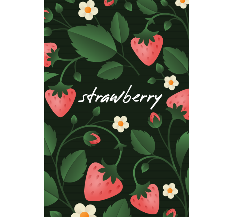 Strawberry Floral Pattern blind fruit and vegetables - TenStickers