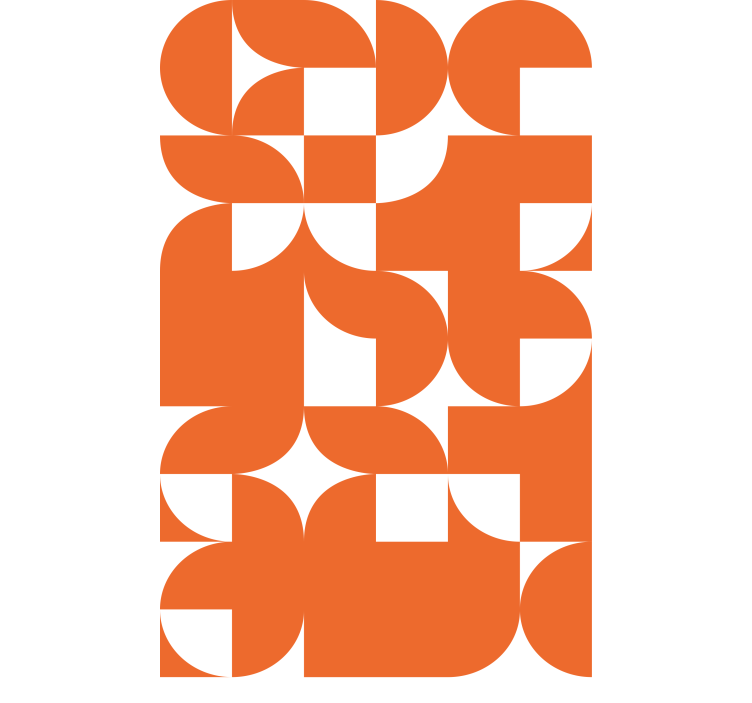 Geometric Orange Patterns modern blind - TenStickers