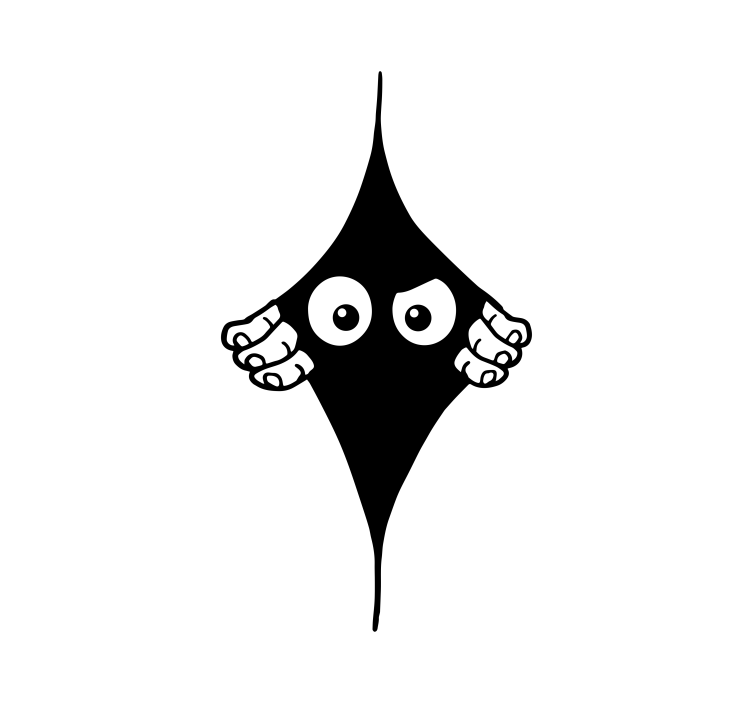 Funny monocolor peeking eyes roller blind - TenStickers