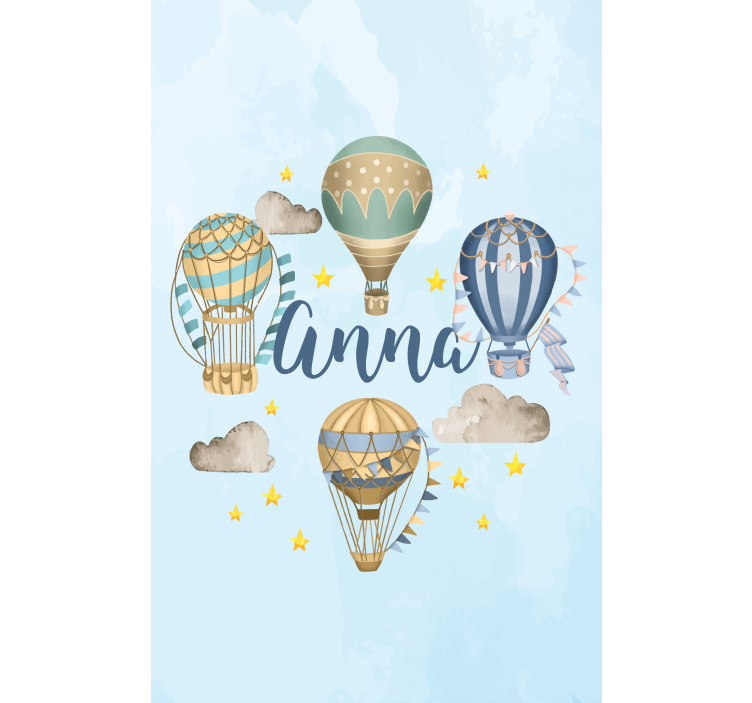 Hot airballoons with name customised roller blind - TenStickers
