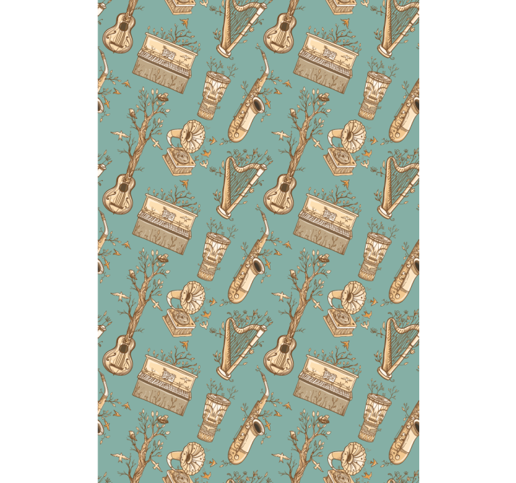 Vintage musical instruments blind teens - TenStickers