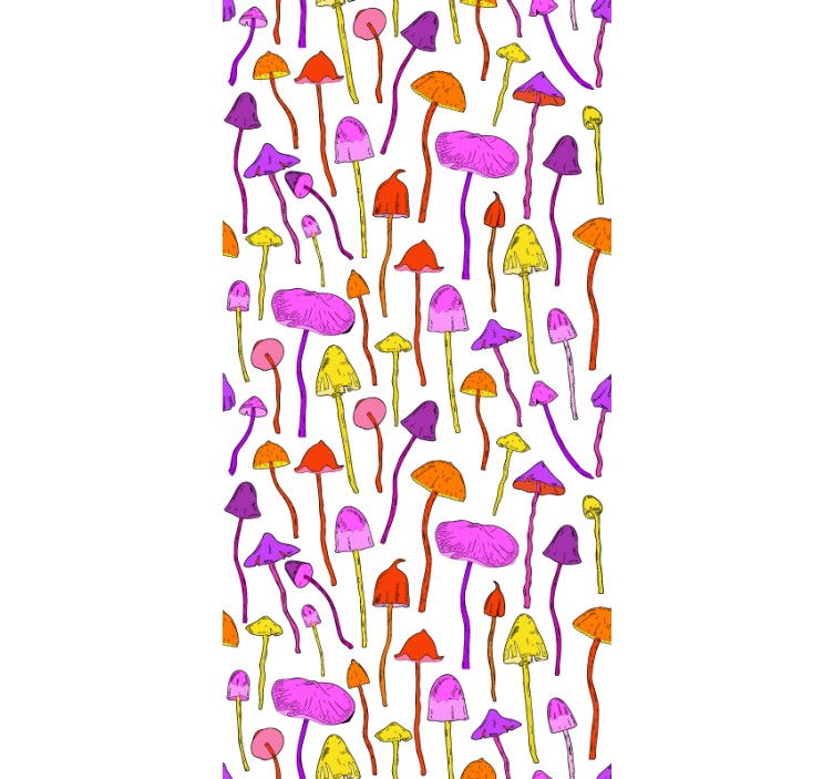 Lively mushroom theme blind flowers and plants - TenStickers