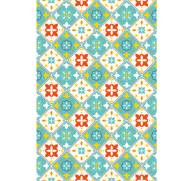 Blue and beige tiles bathroom blind - TenStickers