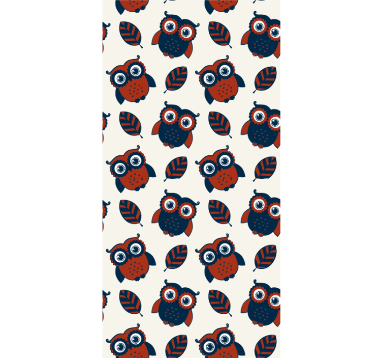 Cartoon Owls and Leaves animals blind - TenStickers