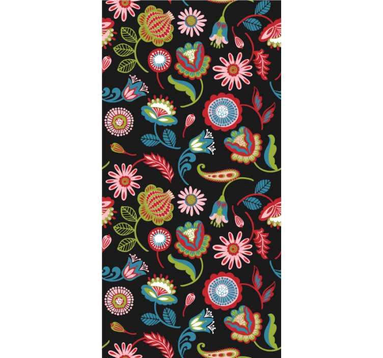 Colorful folk pattern Flower blind - TenStickers