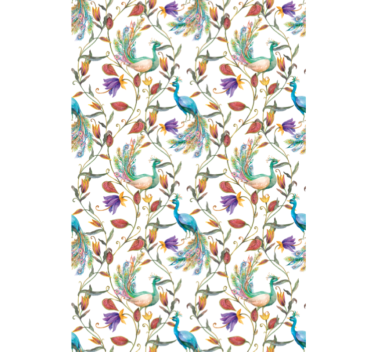 Elegant Peacock Floral blind flowers and plants - TenStickers