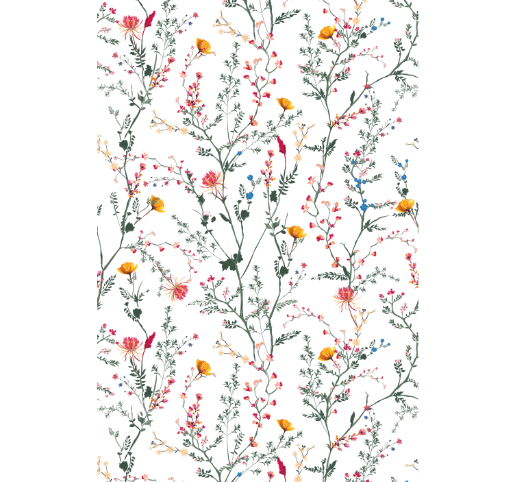 Floral Bird Pattern blind flowers and plants - TenStickers