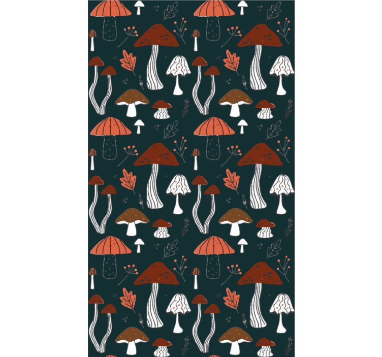 Mushroom Motif Art blind flowers and plants - TenStickers