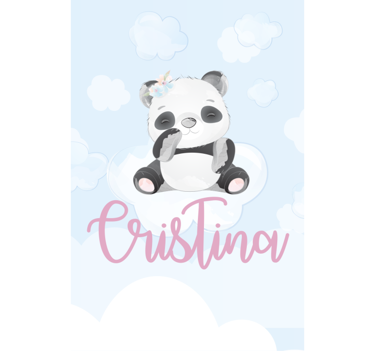 Baby panda sitting with name blind children - TenStickers