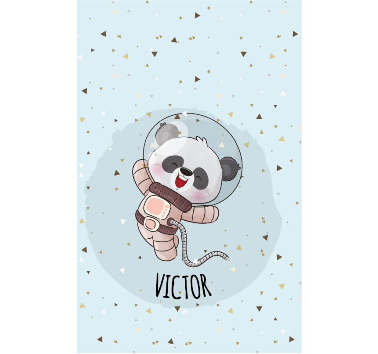 Panda astronaut with name blind children - TenStickers