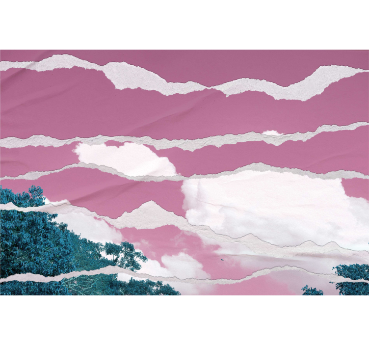 Cloudy Pink Horizon cloud roller blind - TenStickers
