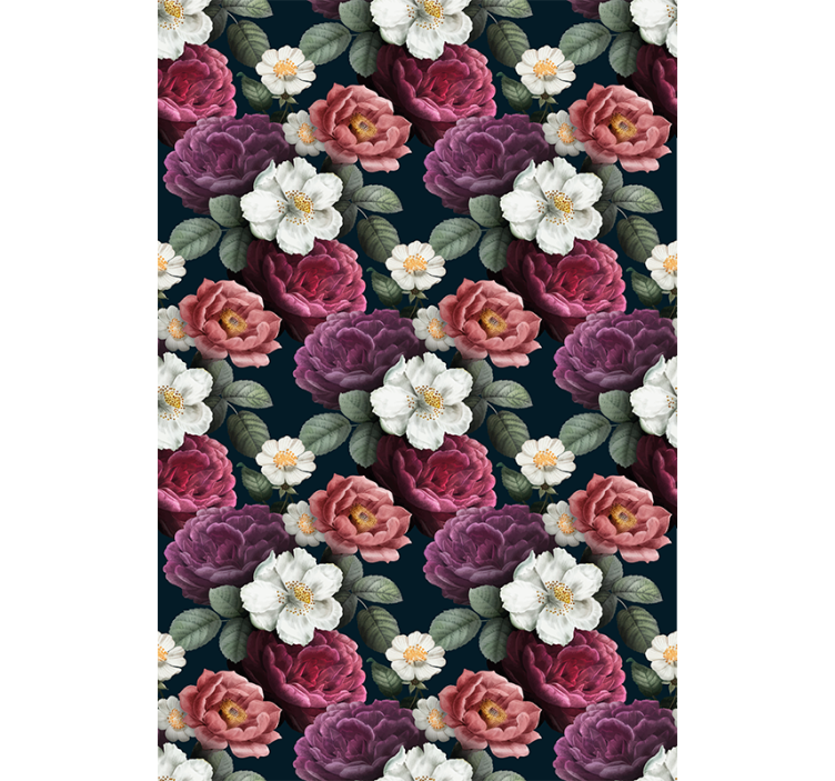 Graceful Bloom Composition floral roller blind - TenStickers