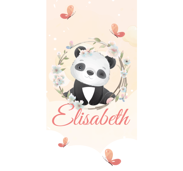 Baby panda with name blind children - TenStickers