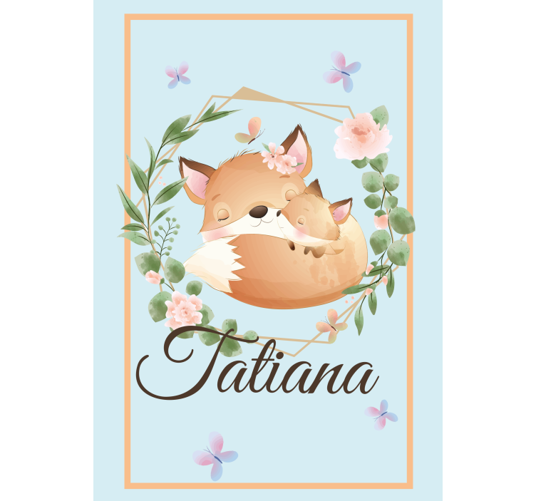 Fox family with name blind children - TenStickers