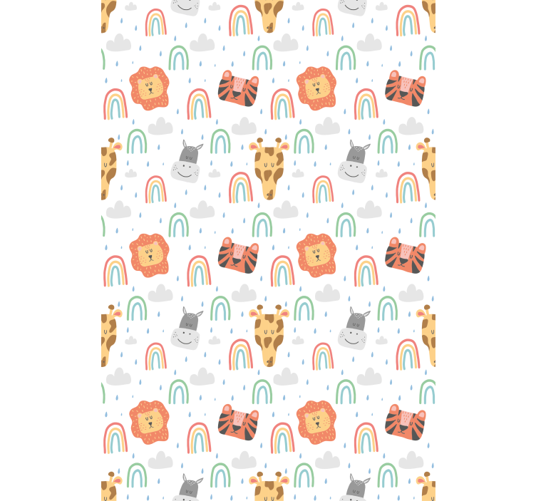 Wild animals with rainbows scandinavian blind - TenStickers