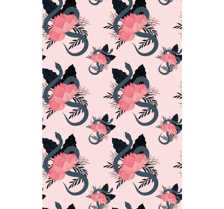 Floral and snake design blind flowers and plants - TenStickers