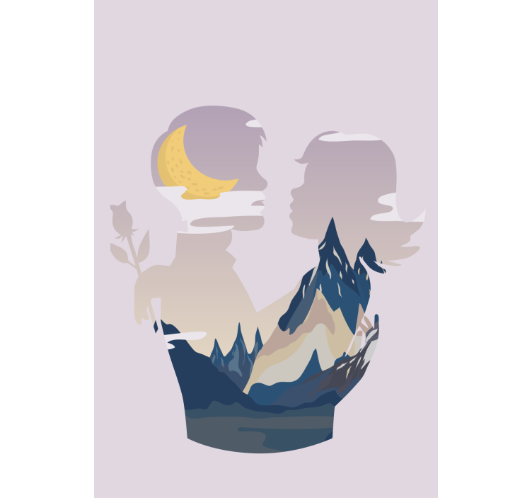 Night mountains scene blind original - TenStickers