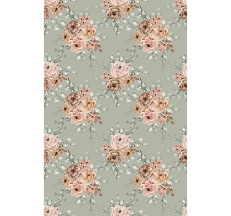 Beautiful beige arrangement floral roller blind - TenStickers