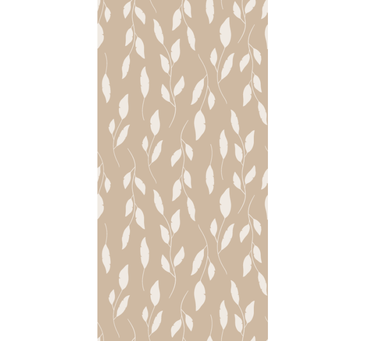Delicate beige leaf pattern blind flowers and plants - TenStickers