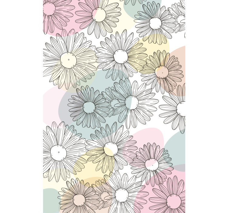 Daisies and Pastel Hues floral roller blind - TenStickers