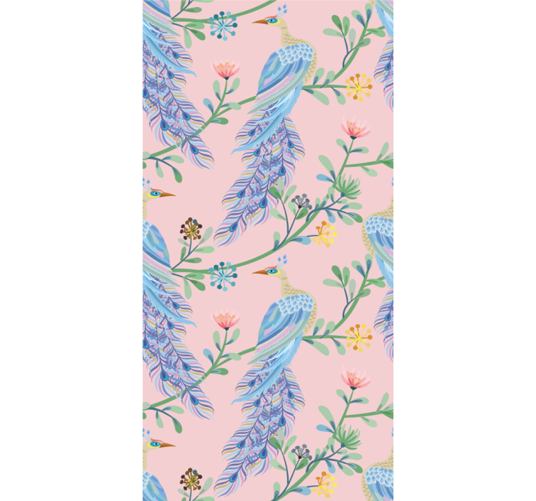 Tropical Bird Design blind flowers and plants - TenStickers