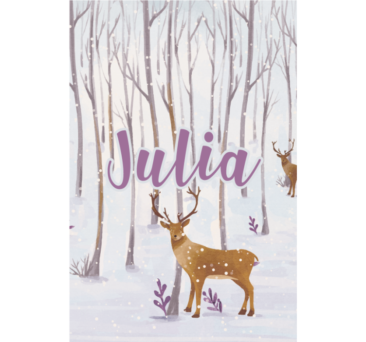 Deer in snow with name blind children - TenStickers