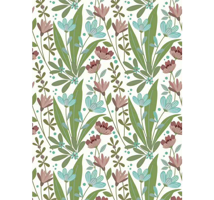 Floral Leaf Patterns blind flowers and plants - TenStickers