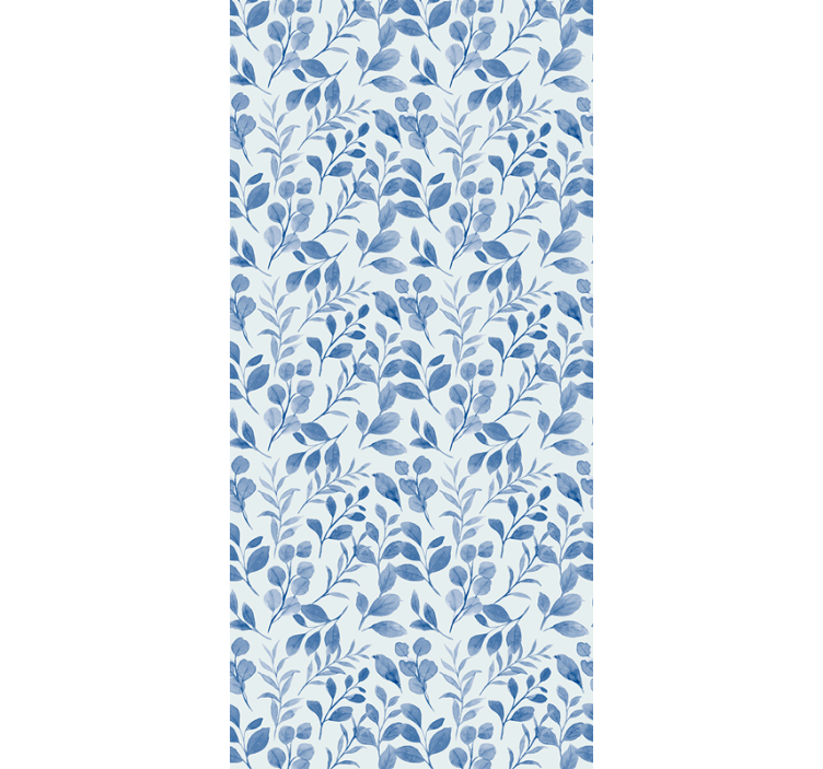 Elegant blue leaf pattern blind flowers and plants - TenStickers