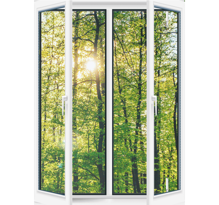 Sunlit Greenery tree blind - TenStickers