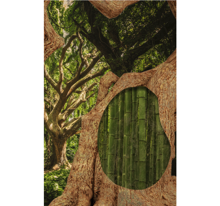 Bamboo Forest Scene tree blind - TenStickers