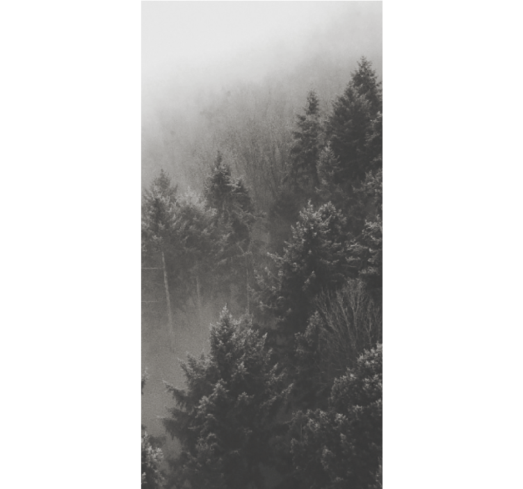 Grey forest silhouette tree blind - TenStickers